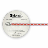 Carolee's Creations Adornit - Holly Jolly Collection - Christmas - One-Quarter Inch Ribbon - Dot-O Red