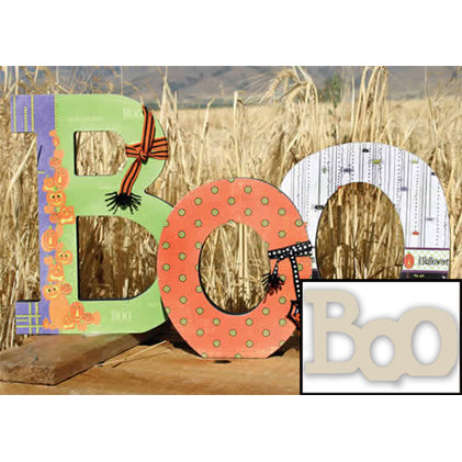 Carolee's Creations Adornit - Halloween Collection - Big Wood Letters - BOO, CLEARANCE