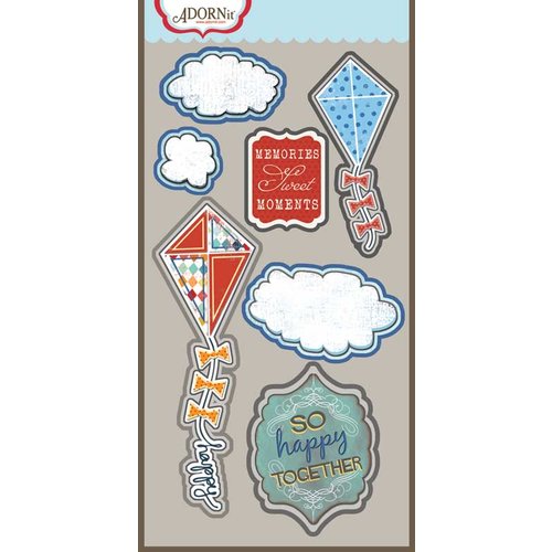 Carolee's Creations - Adornit - Time Flies Collection - Die Cut Cardstock Shapes - Happy Kites