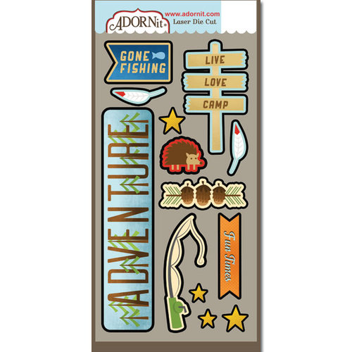 Carolee's Creations - Adornit - Happy Trails Collection - Die Cut Cardstock Shapes - Camp Adventure