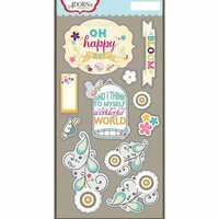 Carolee's Creations - Adornit - Rhapsody Bop Collection - Die Cut Cardstock Shapes - Happy Day