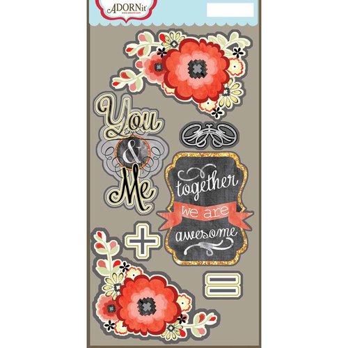 Carolee's Creations - Adornit - You and Me Collection - Die Cut Cardstock Shapes - You and Me