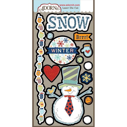 Carolee's Creations - Adornit - Snow Days Collection - Die Cut Cardstock Shapes - Snowman