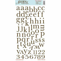 Carolee's Creations - Adornit - Clear Sticker Collection - Lowercase Basic - Brown, CLEARANCE