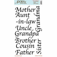 Carolee's Creations - Adornit - Family Hertiage Collection - Clear Stickers - Family Words - Black