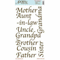 Carolee's Creations - Adornit - Family Hertiage Collection - Clear Stickers - Family Words - Brown