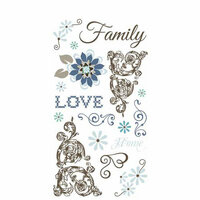 Carolee's Creations - Adornit - Capri Taupe Collection - Clear Stickers - Love and Family