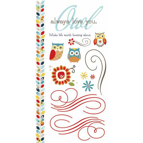 Carolee's Creations - Adornit - Nested Owls Charcoal Collection - Clear Stickers - Owl Friends