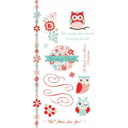 Carolee's Creations - Adornit - Nested Owls Coral Collection - Clear Stickers - Owl Friends