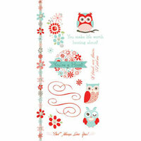 Carolee's Creations - Adornit - Nested Owls Coral Collection - Clear Stickers - Owl Friends