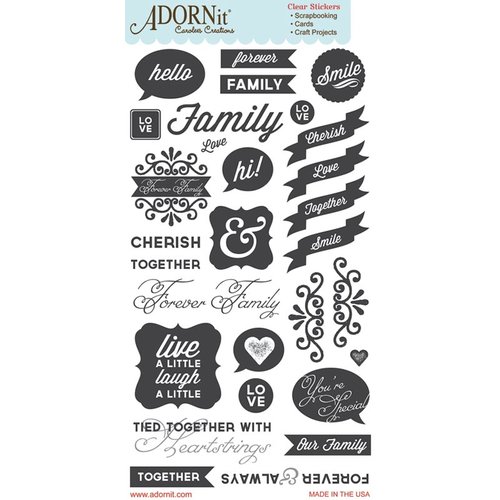 Carolee's Creations - Adornit - Forever Family Collection - Clear Stickers - Heartstrings