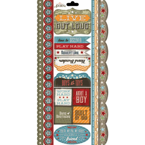 Carolee's Creations - Adornit - Rough and Tough Collection - Cardstock Stickers - Live out Loud Border