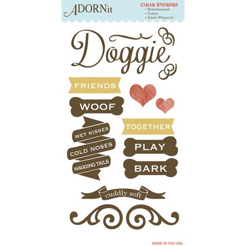 Carolee's Creations - Adornit - Hound Dog Collection - Clear Stickers - Woof