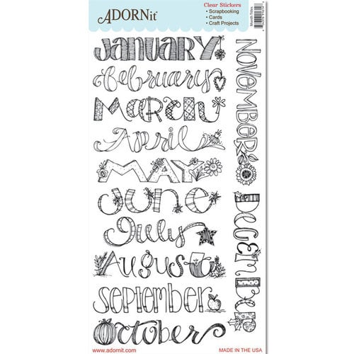 Carolee's Creations - AdornIt - Art Play Planner - Clear Stickers - Month Titles