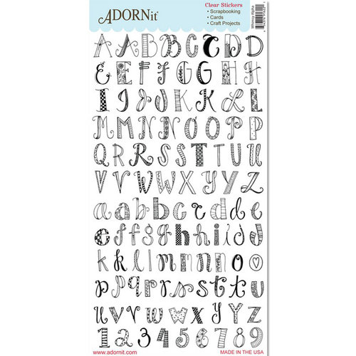 Carolee's Creations - AdornIt - Art Play Planner - Clear Stickers - Whimsy Alphabet