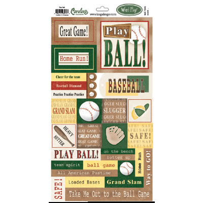Carolee's Creations Adornit - Baseball Collection - Cardstock Stickers - Batter Up