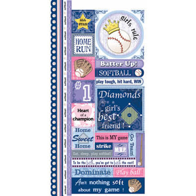 Carolee's Creations Adornit - Softball Collection - Cardstock Stickers - Softball