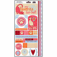 Carolee's Creations Adornit - Purrfect Kitty Collection - Cardstock Stickers - Favorite Fur Ball, CLEARANCE