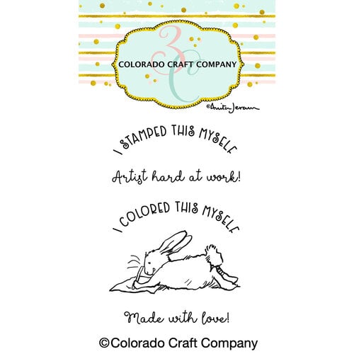 Colorado Craft Company - Clear Photopolymer Stamps - Mini - Back Card Bunny