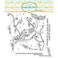 Colorado Craft Company - The Way Of Water Collection - Clear Photopolymer Stamps - Mermaid And Seahorses