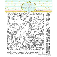 Colorado Craft Company - The Way Of Water Collection - Clear Photopolymer Stamps - Mermaid And Whale