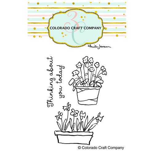Colorado Craft Company - Garden Time Collection - Clear Photopolymer Stamps - Mini - Thinking About
