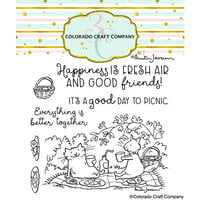 Colorado Craft Company - Furry Friends Collection - Clear Photopolymer Stamps - Picnic Cats