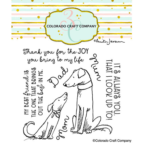 Colorado Craft Company - Furry Friends Collection - Clear Photopolymer Stamps - Best In Me
