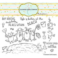 Colorado Craft Company - End Of Summer Fun Collection - Clear Photopolymer Stamps - Beach Life