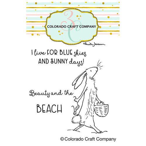 Colorado Craft Company - End Of Summer Fun Collection - Clear Photopolymer Stamps - Beach Beauty