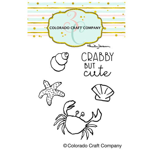 Colorado Craft Company - End Of Summer Fun Collection - Clear Photopolymer Stamps - Crabby Mini
