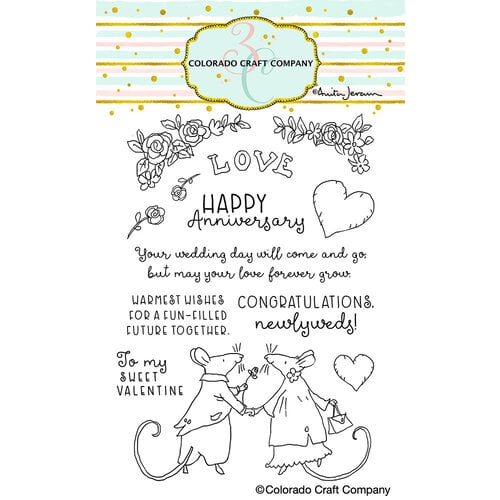 Colorado Craft Company - Clear Photopolymer Stamps - Newlywed Mice