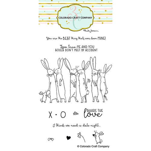 Colorado Craft Company - Clear Photopolymer Stamps - Share the Love Rabbits