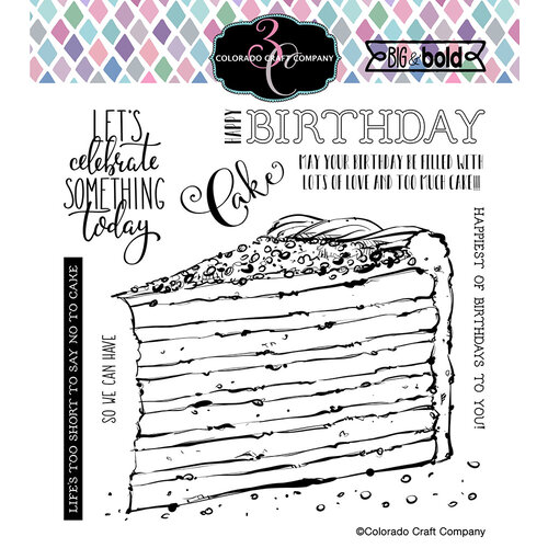 Colorado Craft Company - Big and Bold Collection - Clear Photopolymer Stamps - Birthday Cake