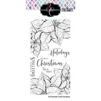 Colorado Craft Company - Big and Bold Collection - Clear Photopolymer Stamps - Slimline - Poinsettias