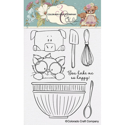Colorado Craft Company - Clear Photopolymer Stamps - Bake Me Happy