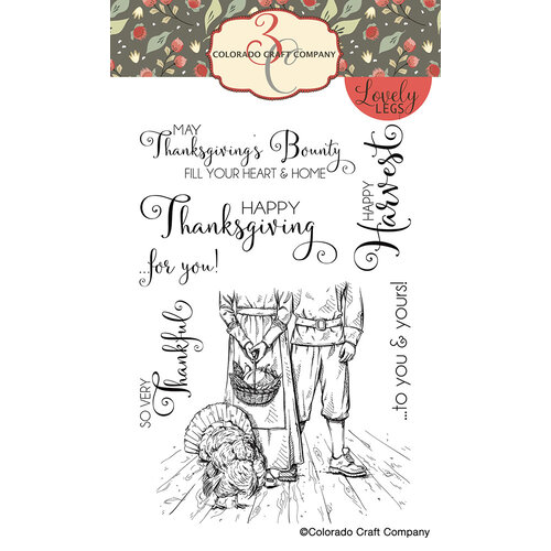 Colorado Craft Company - Lovely Legs Collection - Clear Photopolymer Stamps - Happy Thanksgiving