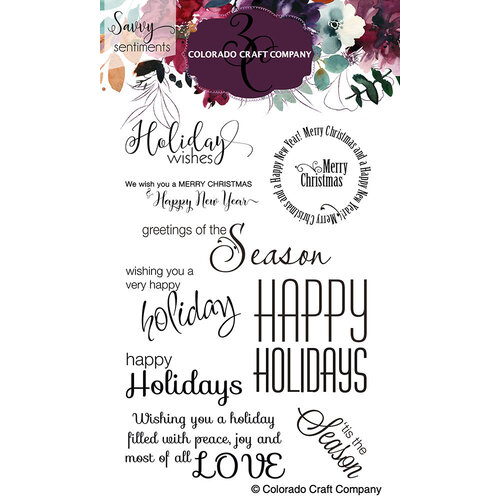 Colorado Craft Company - Savvy Sentiments Collection - Clear Photopolymer Stamps - Holiday Wishes