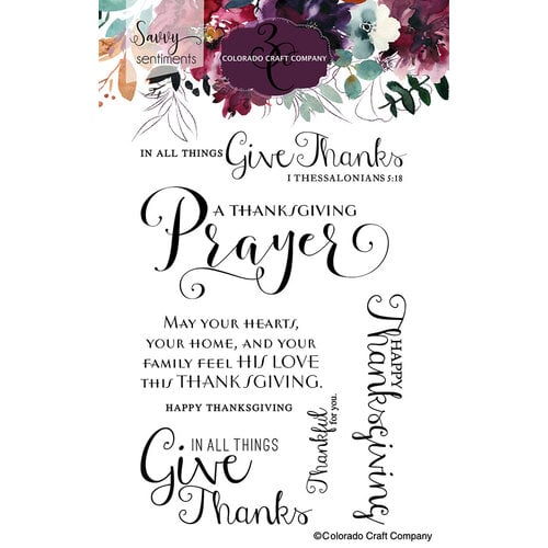 Colorado Craft Company - Savvy Sentiments Collection - Clear Photopolymer Stamps - Thanksgiving Prayer