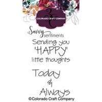 Colorado Craft Company - Savvy Sentiments Collection - Clear Photopolymer Stamps - Happy Thoughts