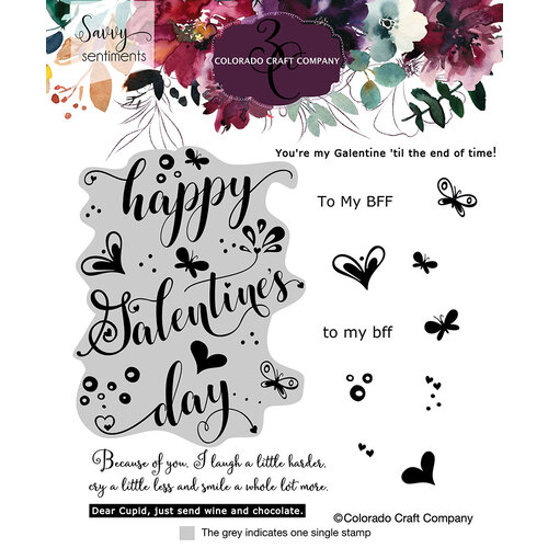 Colorado Craft Company - Clear Photopolymer Stamps - Savvy Sentiments - Galentine's Day