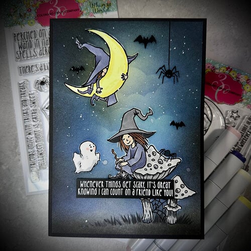 Colorado Craft Company - Whimsy World Collection - Clear Photopolymer Stamps - Moonlight Magic