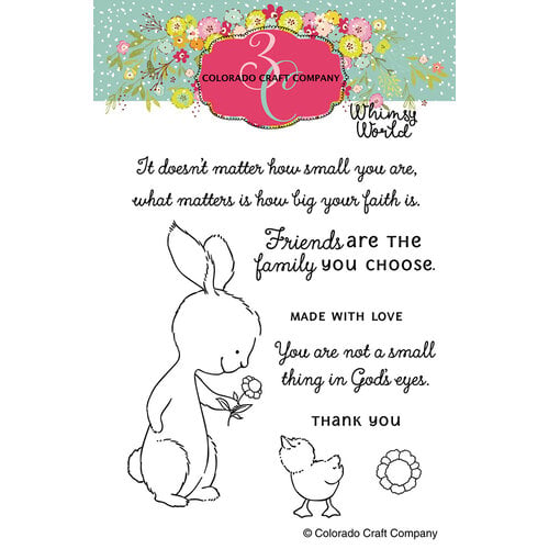 Colorado Craft Company - Whimsy World Collection - Clear Photopolymer Stamps - Bunny and Duckling