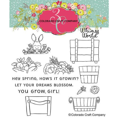 Colorado Craft Company - Whimsy World Collection - Clear Photopolymer Stamps - Dreams Blossom