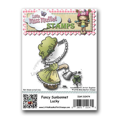 CC Designs - Cling Mounted Rubber Stamps - Fancy Sunbonnet Lucky