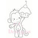 CC Designs - Cling Mounted Rubber Stamps - Birthday Monkey