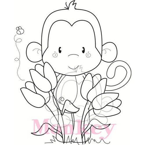 CC Designs - Cling Mounted Rubber Stamps - Tulip Monkey