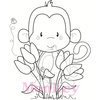 CC Designs - Cling Mounted Rubber Stamps - Tulip Monkey