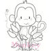 CC Designs - Cling Mounted Rubber Stamps - Tulip Monkey