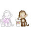 CC Designs - Cling Mounted Rubber Stamps - Latte Monkey
